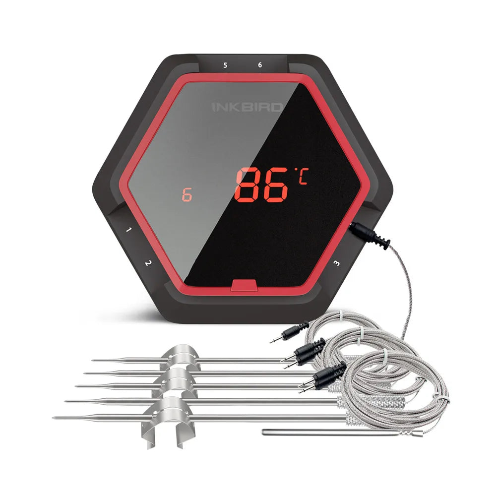 INKBIRD IBT 2X 4XS 6XS 3 Types Food Cooking Bluetooth Wireless BBQ Thermometer Probes&Timer For Oven Meat Grill Free App Control