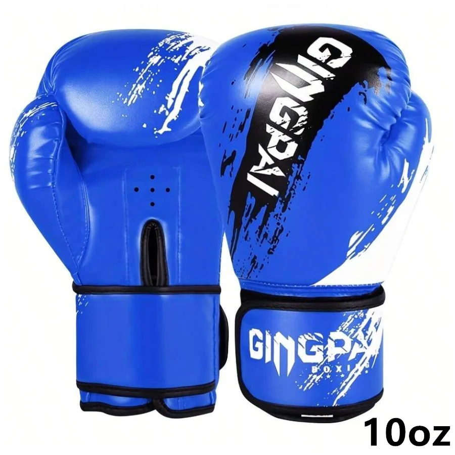 1 Pair Adult Boxing Gloves Men Punching Training Sparring Comfortable Adjustable Fighting Mitts Hand Protector Black Red Blue
