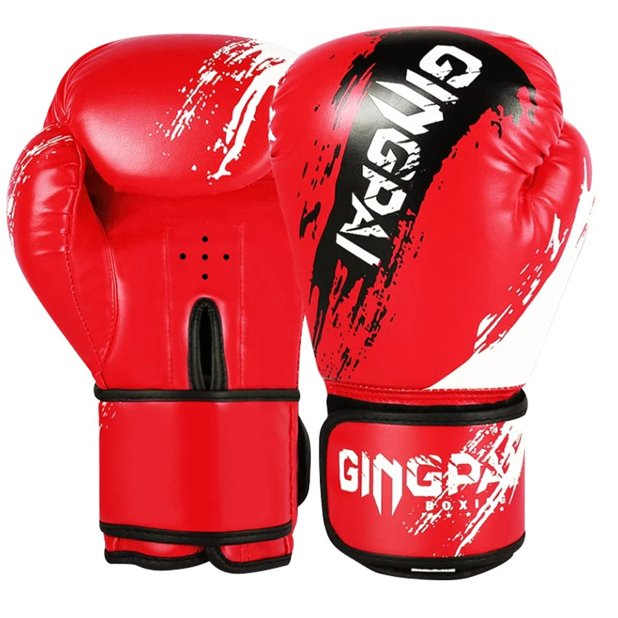 1 Pair Adult Boxing Gloves Men Punching Training Sparring Comfortable Adjustable Fighting Mitts Hand Protector Black Red Blue