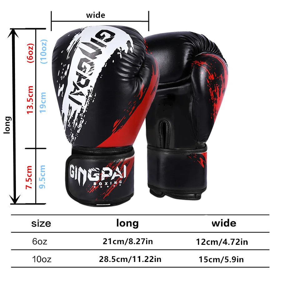 1 Pair Adult Boxing Gloves Men Punching Training Sparring Comfortable Adjustable Fighting Mitts Hand Protector Black Red Blue