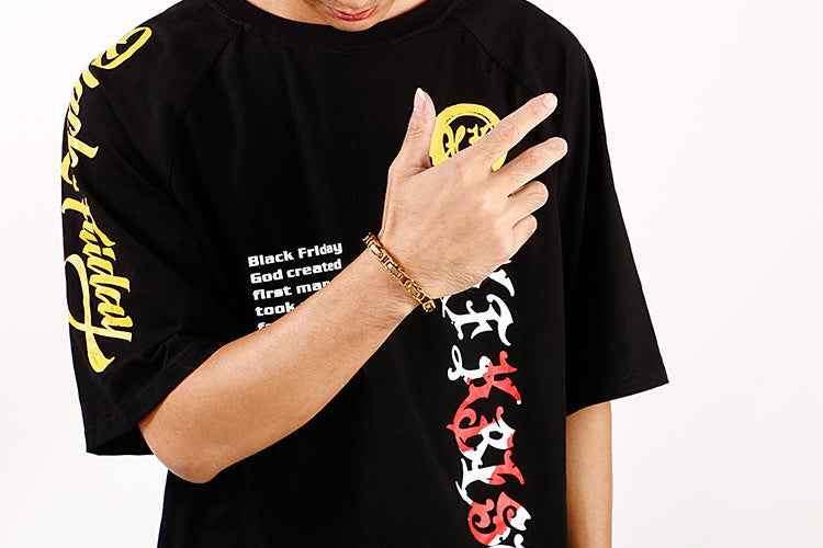 Punk Men's Orange Bicycle Bike Bracelets & Bangles Black Motorcycle Chain Bracelet Men Women Stainless Steel Biker Wrist Jewelry