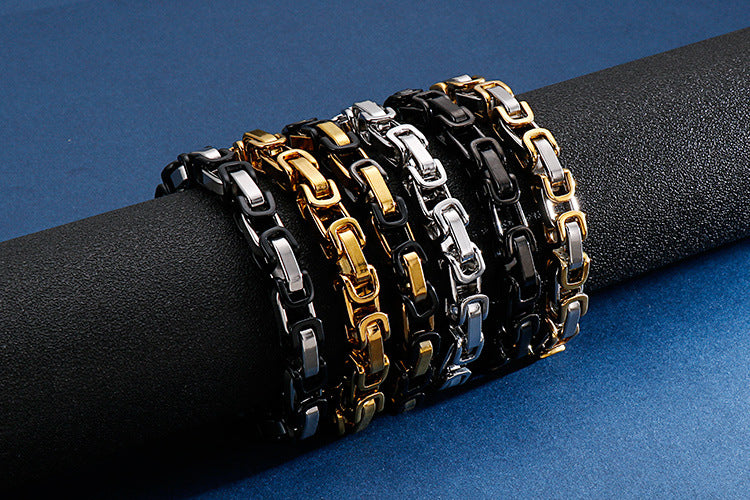 Punk Men's Orange Bicycle Bike Bracelets & Bangles Black Motorcycle Chain Bracelet Men Women Stainless Steel Biker Wrist Jewelry