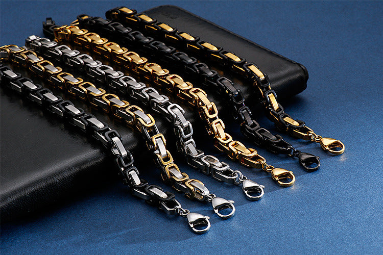 Punk Men's Orange Bicycle Bike Bracelets & Bangles Black Motorcycle Chain Bracelet Men Women Stainless Steel Biker Wrist Jewelry