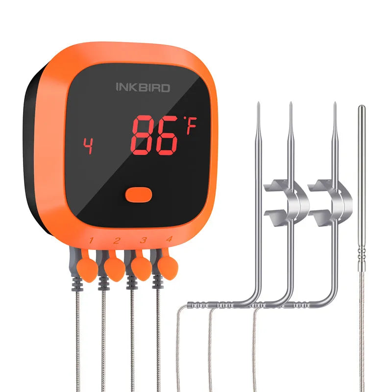 INKBIRD IBT 2X 4XS 6XS 3 Types Food Cooking Bluetooth Wireless BBQ Thermometer Probes&Timer For Oven Meat Grill Free App Control