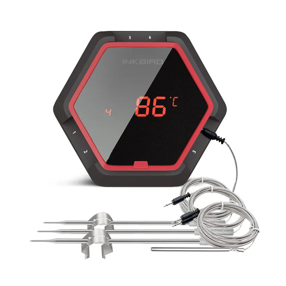 INKBIRD IBT 2X 4XS 6XS 3 Types Food Cooking Bluetooth Wireless BBQ Thermometer Probes&Timer For Oven Meat Grill Free App Control