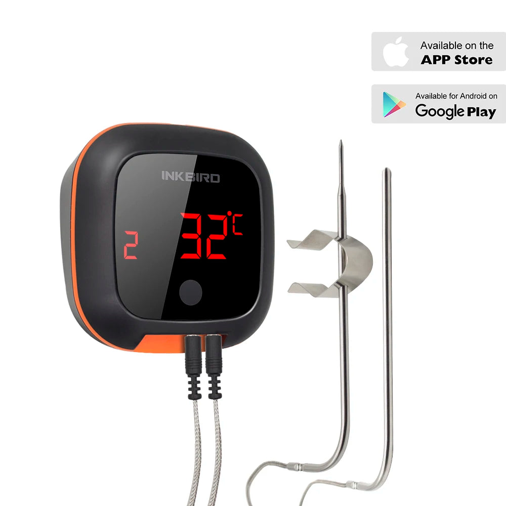 INKBIRD IBT 2X 4XS 6XS 3 Types Food Cooking Bluetooth Wireless BBQ Thermometer Probes&Timer For Oven Meat Grill Free App Control
