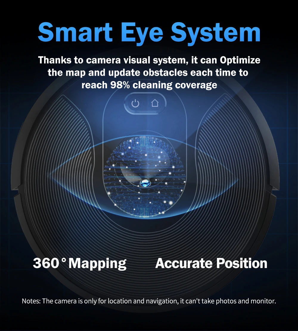 Robot Vacuum Cleaner ABIR X6 ,Visual Navigation,APP Virtual Barrier,6000PA Suction,Smart Home Mop,Floor Carpet Washing Tool