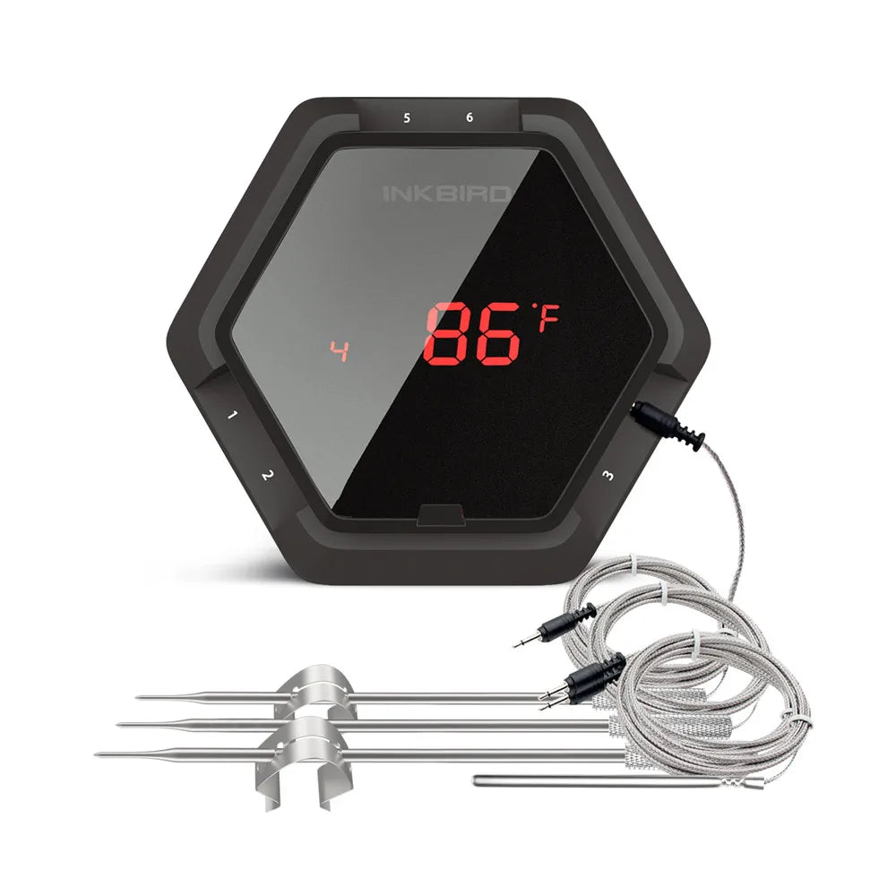 INKBIRD IBT 2X 4XS 6XS 3 Types Food Cooking Bluetooth Wireless BBQ Thermometer Probes&Timer For Oven Meat Grill Free App Control