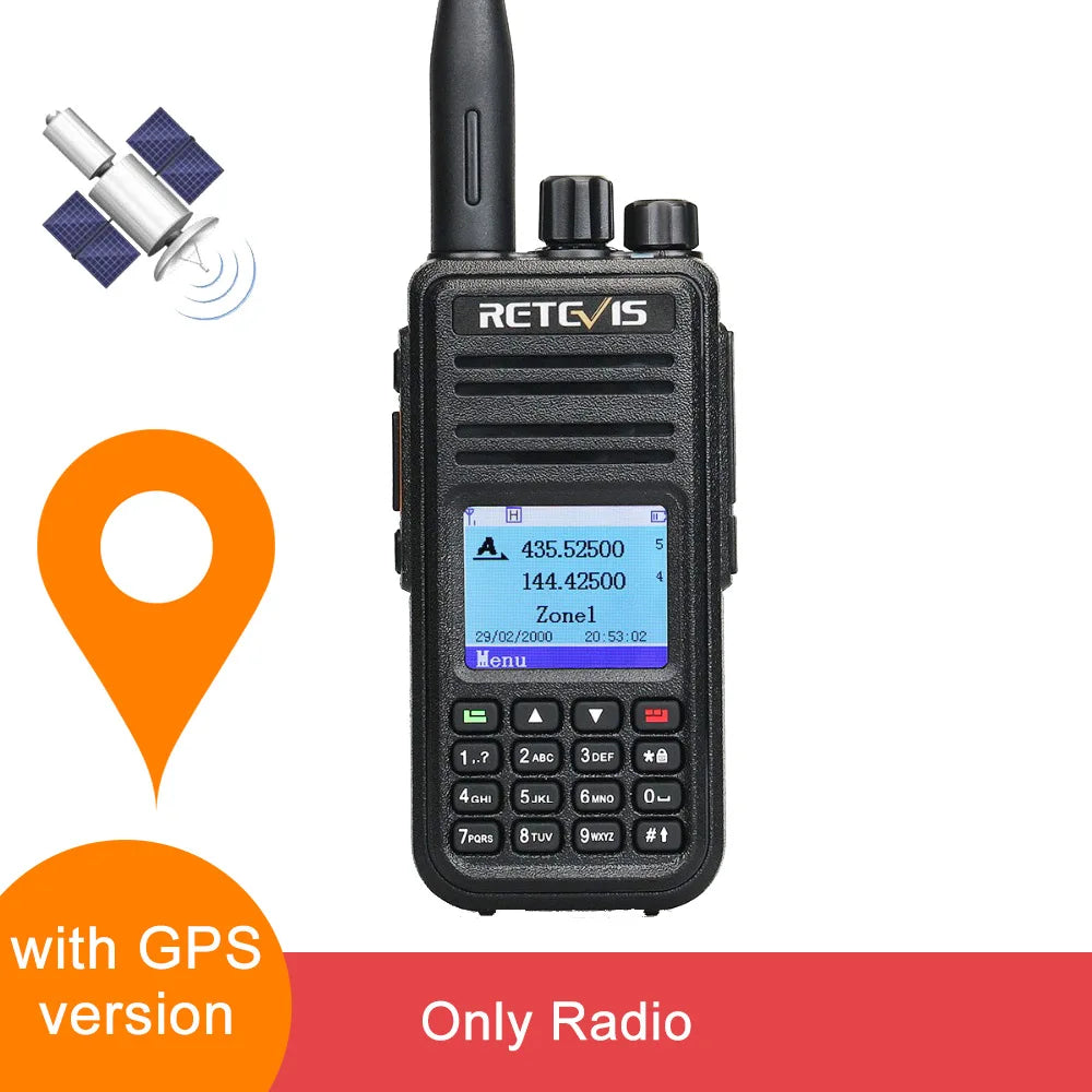 Retevis RT3S Walkie Talkie DMR Radio Long Range Walkie Talkies Camping Ham Radio UHF VHF GPS AES256 Encryption Digital Portable