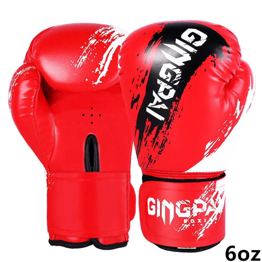 1 Pair Adult Boxing Gloves Men Punching Training Sparring Comfortable Adjustable Fighting Mitts Hand Protector Black Red Blue