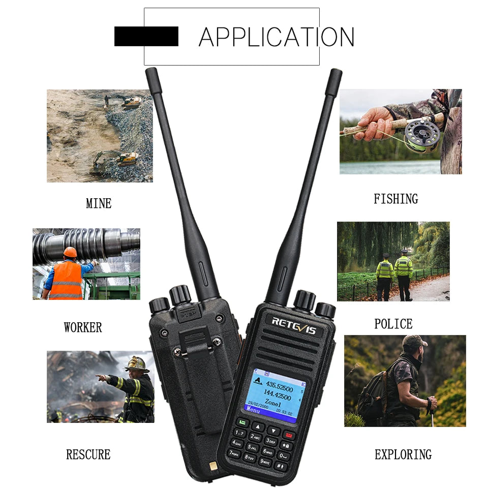 Retevis RT3S Walkie Talkie DMR Radio Long Range Walkie Talkies Camping Ham Radio UHF VHF GPS AES256 Encryption Digital Portable