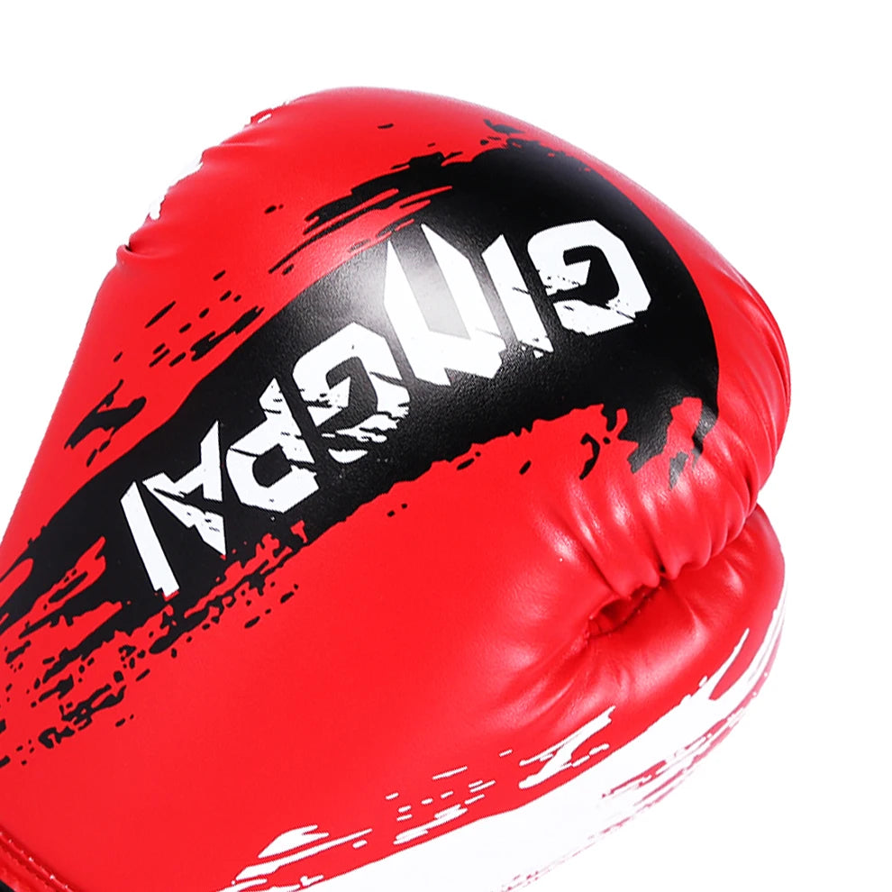 1 Pair Adult Boxing Gloves Men Punching Training Sparring Comfortable Adjustable Fighting Mitts Hand Protector Black Red Blue