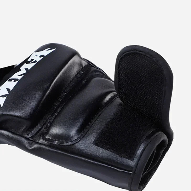 1 Pair Of Pu Boxing Gloves Mma Gloves Half Finger Sandbag Taekwondo Muay Thai Gloves Professional Boxing Training Equipment