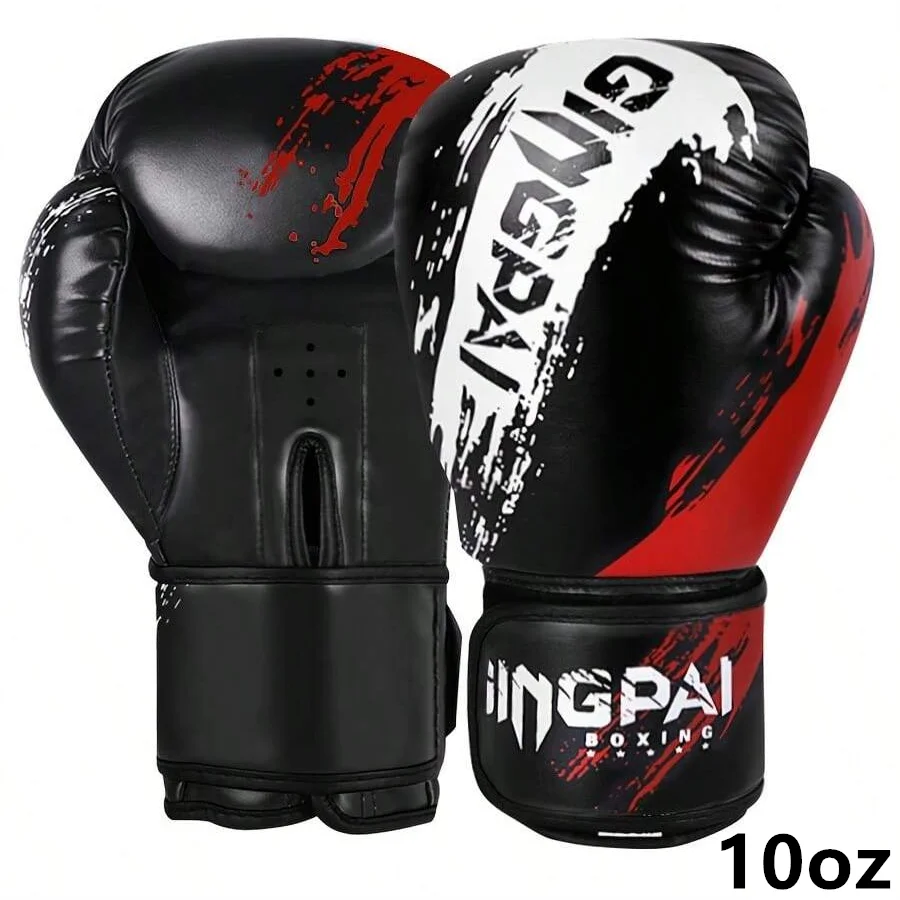 1 Pair Adult Boxing Gloves Men Punching Training Sparring Comfortable Adjustable Fighting Mitts Hand Protector Black Red Blue