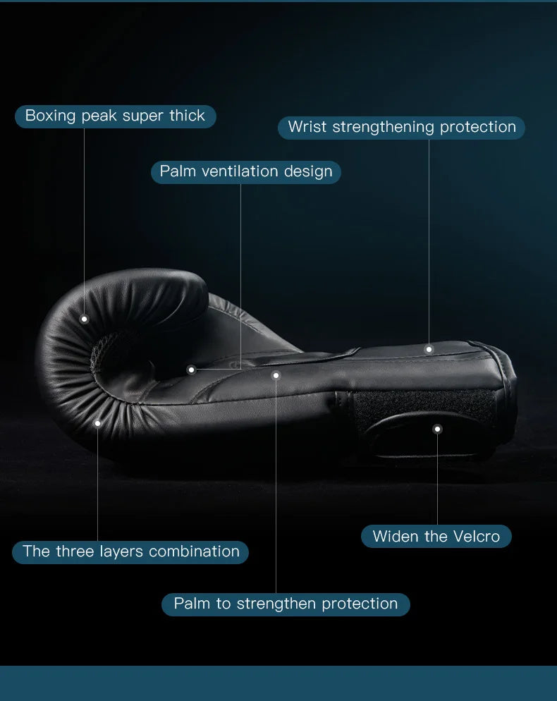 8/10/12/14/16oz Boxing Gloves Professional Adult Sanda Muay Thai Fighting Gloves Men and Women Training Sandbag Free Fight MMA